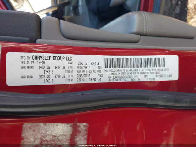 2011 JEEP GRAND CHEROKEE 1J4RR4GGXBC566413 Photo 8