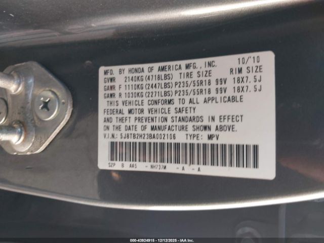 2011 ACURA RDX 5J8TB2H23BA002106 Photo 8