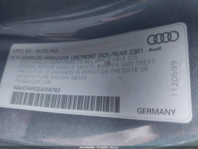 2014 AUDI A5 WAUCFAFR2EA058763 Photo 8