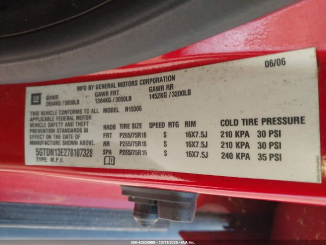 2007 HUMMER H3 SUV 5GTDN13E278107328 Photo 8