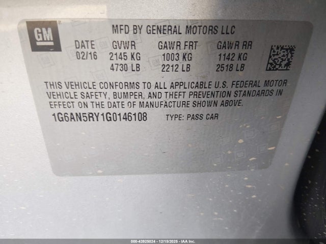 2016 CADILLAC ATS-V 1G6AN5RY1G0146108 Photo 8
