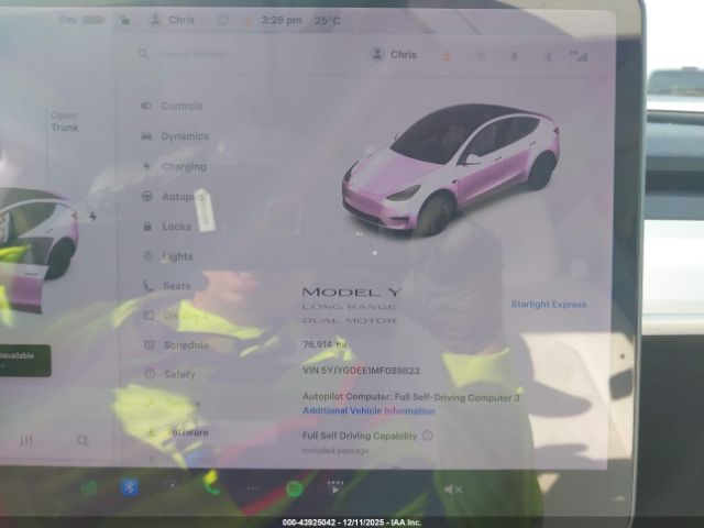 2021 TESLA MODEL Y 5YJYGDEE1MF089823 Photo 6
