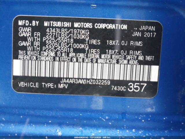 2017 MITSUBISHI OUTLANDER SPORT JA4AR3AW1HZ032259 Photo 8
