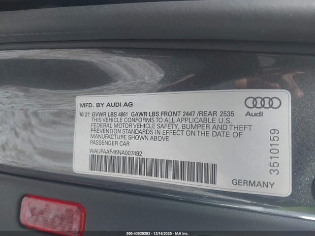 2022 AUDI A4 WAUFAAF46NA007492 Photo 8