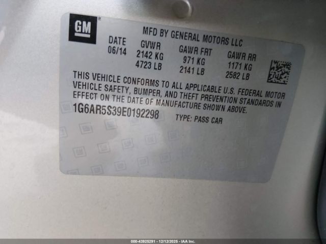 2014 CADILLAC CTS 1G6AR5S39E0192298 Photo 8