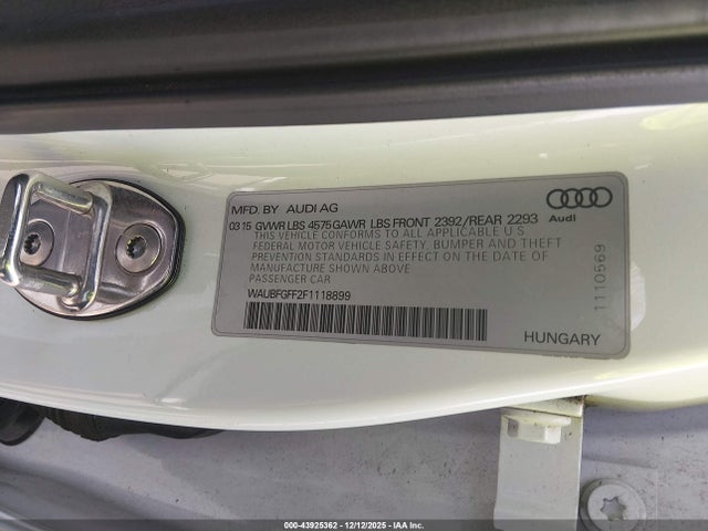 2015 AUDI A3 WAUBFGFF2F1118899 Photo 8