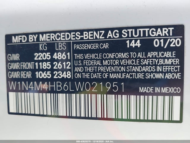 2020 MERCEDES-BENZ GLB 250 W1N4M4HB6LW021951 Photo 8