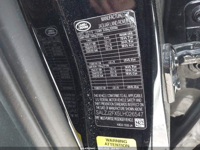 2020 LAND ROVER RANGE ROVER EVOQUE SALZJ2FX5LH026547 Photo 8