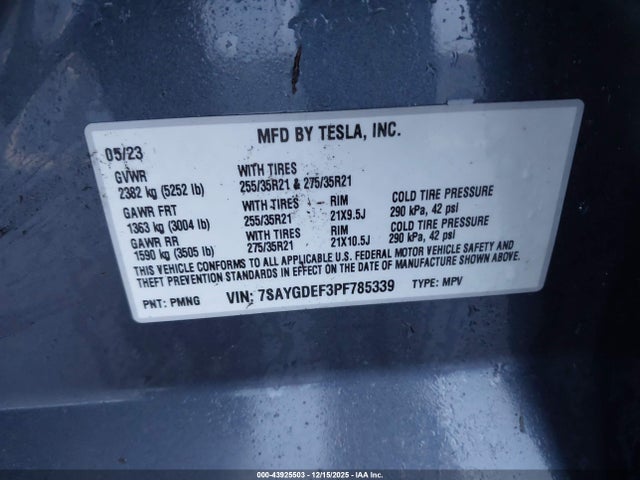 2023 TESLA MODEL Y 7SAYGDEF3PF785339 Photo 8