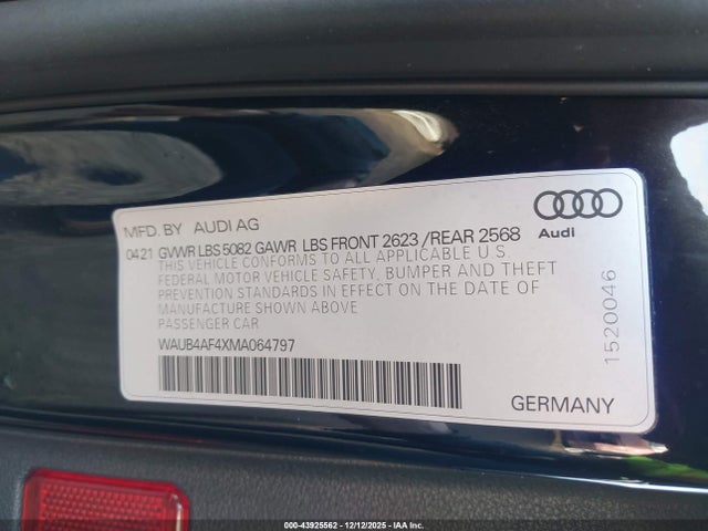 2021 AUDI S4 WAUB4AF4XMA064797 Photo 8