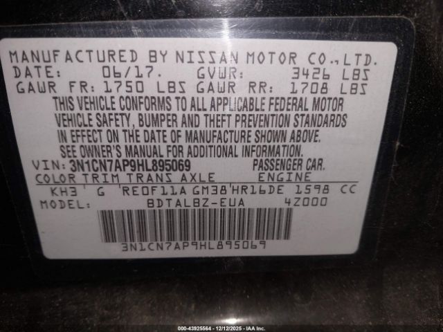 2017 NISSAN VERSA 3N1CN7AP9HL895069 Photo 8