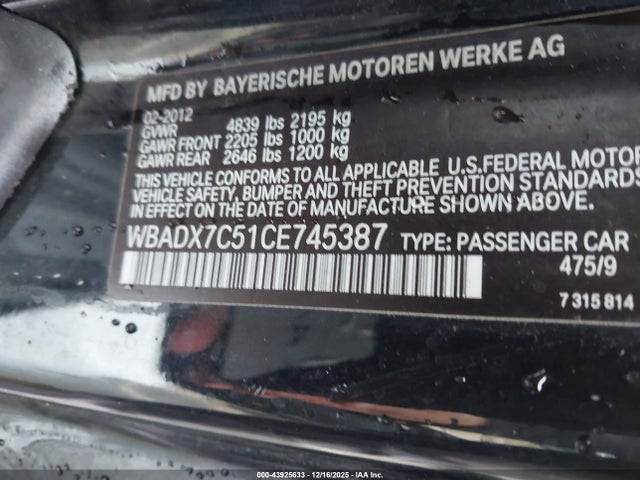 2012 BMW 335I WBADX7C51CE745387 Photo 8