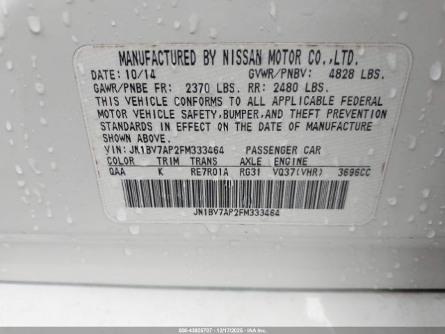 2015 INFINITI Q50 JN1BV7AP2FM333464 Photo 8