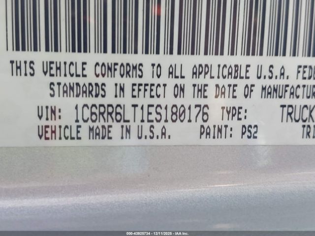 2014 RAM 1500 1C6RR6LT1ES180176 Photo 8