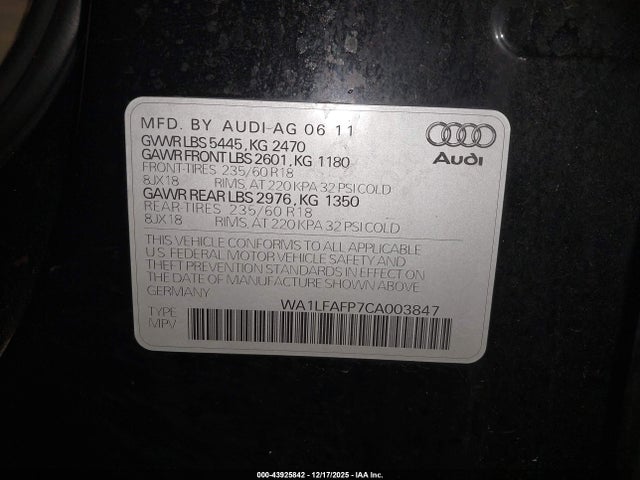 2012 AUDI Q5 WA1LFAFP7CA003847 Photo 8