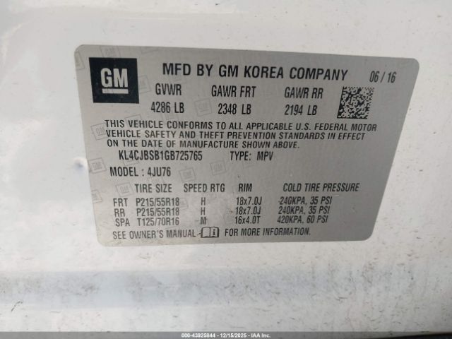 2016 BUICK ENCORE KL4CJBSB1GB725765 Photo 8