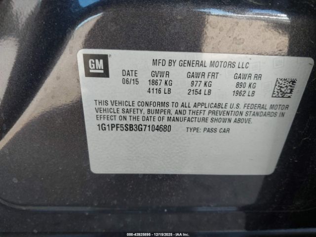 2016 CHEVROLET CRUZE LIMITED 1G1PF5SB3G7104680 Photo 8