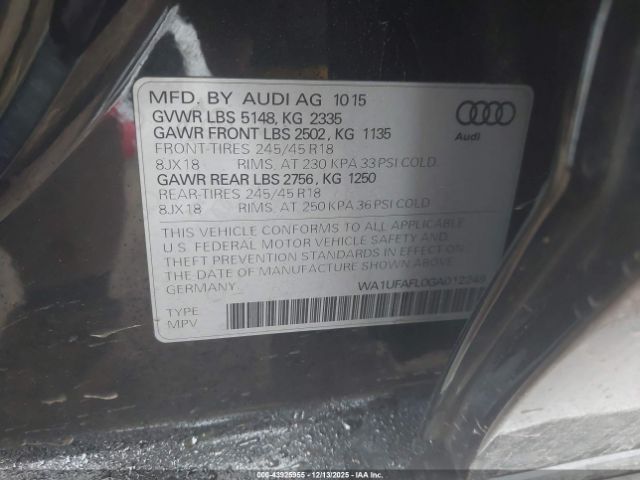 2016 AUDI ALLROAD WA1UFAFL0GA012249 Photo 8