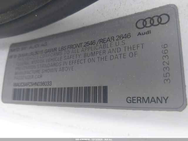 2017 AUDI A6 WAUC8AFC5HN036033 Photo 8