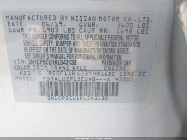 2019 NISSAN KICKS 3N1CP5CU1KL543130 Photo 8