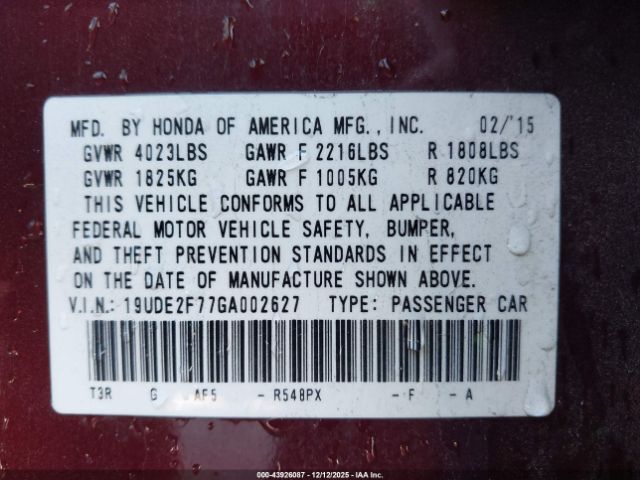2016 ACURA ILX 19UDE2F77GA002627 Photo 8