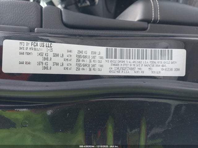 2015 JEEP GRAND CHEROKEE 1C4RJFBG2FC749097 Photo 8