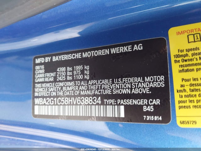 BMW M240i 2017 WBA2G1C58HV638834 Image 9
