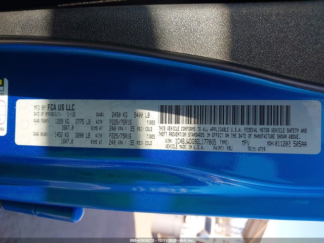 1C4BJWDG9GL177865 Jeep Wrangler Unlimited Sport