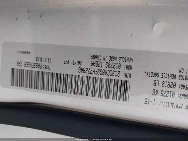 Продажа на аукционе авто 2015 Chrysler 300, vin: 2C3CCABG9FH772946, номер лота: 43926283