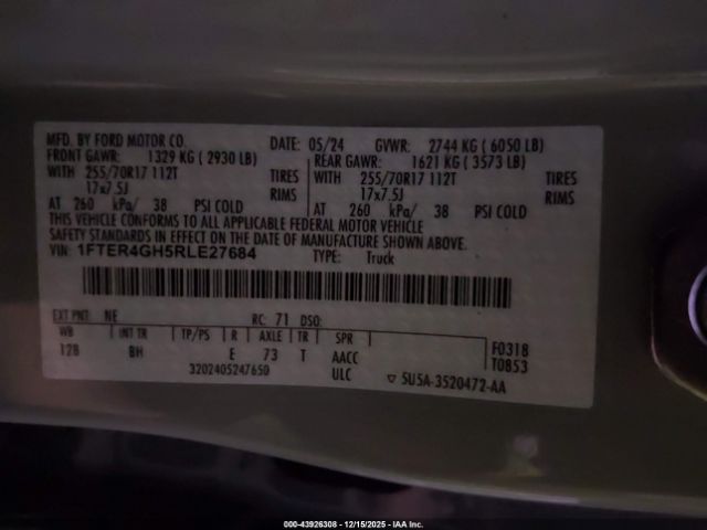 2024 FORD RANGER 1FTER4GH5RLE27684 Photo 8