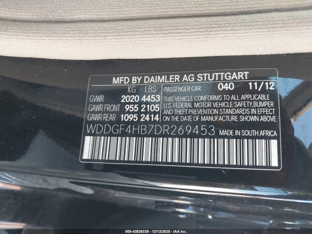 Aukcja sprzedaży 2013 Mercedes-benz C 250 Sport, vin: WDDGF4HB7DR269453, numer aukcji: 43926339