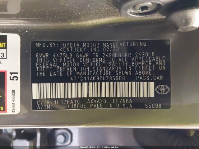 Toyota CAMRY LE 2023 4T1C11AK9PU785908 Image 9