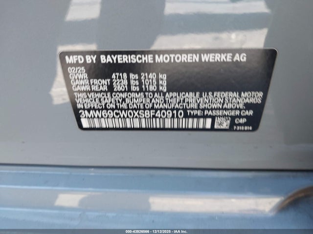 3MW69CW0XS8F40910 BMW 330I