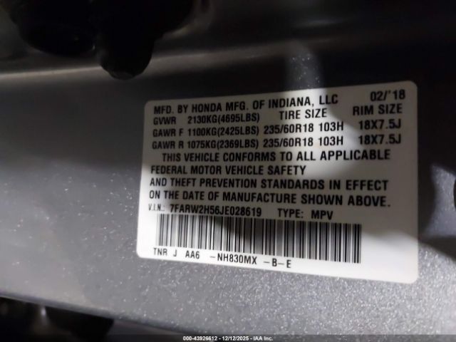 2018 HONDA CR-V 7FARW2H56JE028619 Photo 8