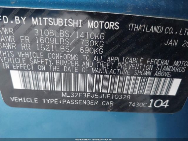 2018 MITSUBISHI MIRAGE G4 ML32F3FJ5JHF10328 Photo 8