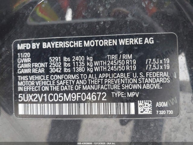 2021 BMW X4 5UX2V1C05M9F04672 Photo 8
