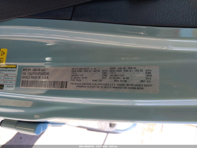 1C6JJTAG4PL545245 Jeep Gladiator Sport S 4x4