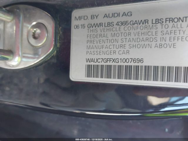 2016 AUDI A3 WAUC7GFFXG1007696 Photo 8
