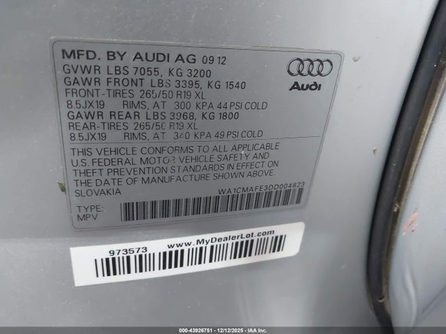 2013 AUDI Q7 WA1CMAFE3DD004823 Photo 8