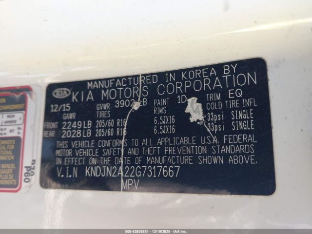 2016 KIA SOUL KNDJN2A22G7317667 Photo 8