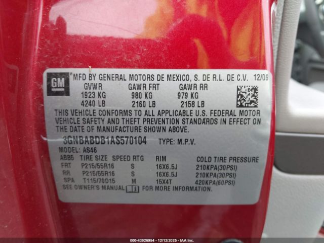 2010 CHEVROLET HHR 3GNBABDB1AS570104 Photo 8