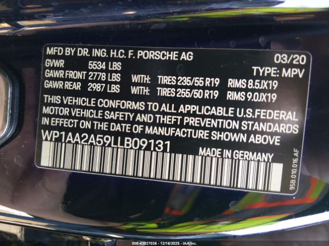 2020 PORSCHE MACAN WP1AA2A59LLB09131 Photo 8