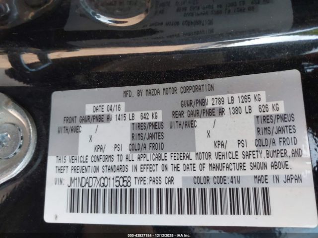 2016 MAZDA MX-5 MIATA JM1NDAD7XG0115058 Photo 8