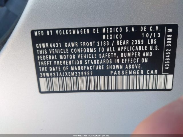 2014 VOLKSWAGEN JETTA HYBRID 3VW637AJXEM229983 Photo 8