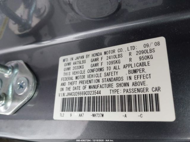 2009 ACURA TSX JH4CU26669C023544 Photo 8