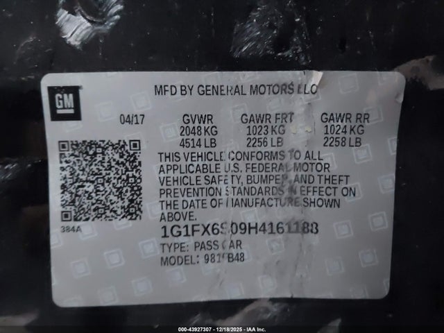 1G1FX6S09H4161188 Chevrolet Bolt Ev Premier
