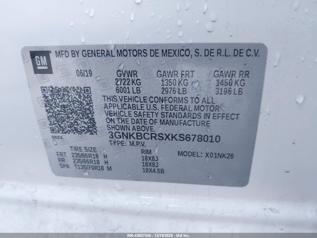 3GNKBCRSXKS678010 Chevrolet Blazer