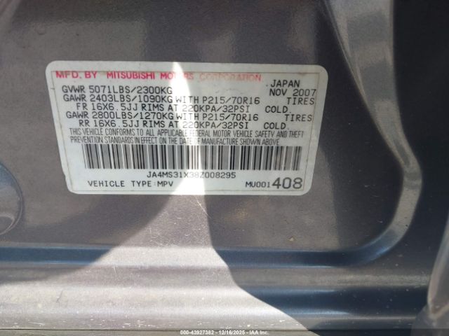 2008 MITSUBISHI OUTLANDER JA4MS31X38Z008295 Photo 8