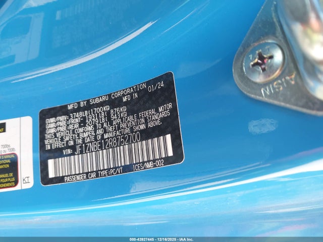 2024 TOYOTA GR86 JF1ZNBE12R8752700 Photo 8