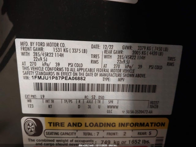 1FMJU1P87PEA06882 Ford Expedition King Ranch